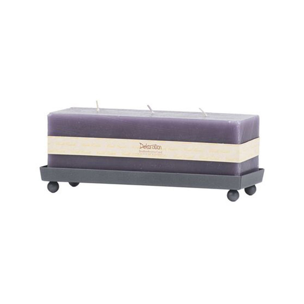 Artekko Double Rectangle Κερί Παραφίνης Μωβ με Μαύρη Μεταλλική Βάση (15x8.5)cm Artekko 127-2055