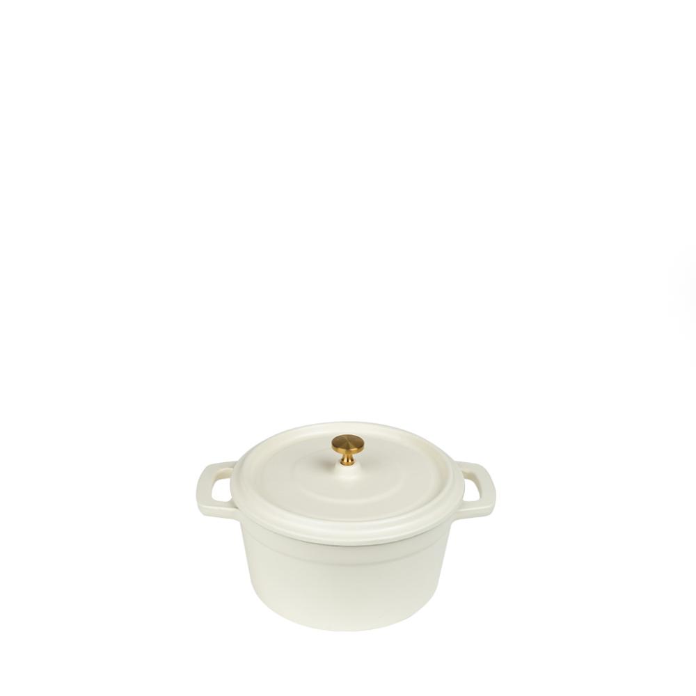 VOLCANO ΚΑΤΣΑΡΟΛΑΚΙ CAST-IRON ΛΕΥΚΟ ΜΕ ENAMEL 750ML 14ΕΚ. Espiel SAC104