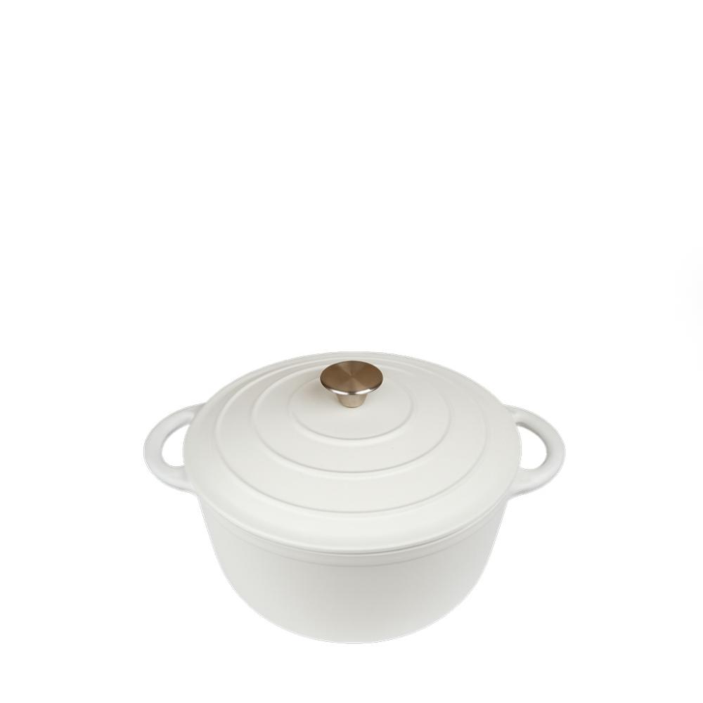 VOLCANO ΚΑΤΣΑΡΟΛΑ CAST-IRON ΛΕΥΚΗ ΜΕ ENAMEL 6200ML 28ΕΚ. Espiel SAC110