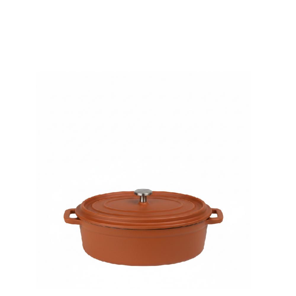 VOLCANO ΚΑΤΣΑΡΟΛΑΚΙ ΟΒΑΛ CAST-IRON ΚΕΡΑΜΙΔΙ ΜΕ ENAMEL 300ML 13(16INCL. HANDLES)X9,5X7,5ΕΚ. Espiel SAC130