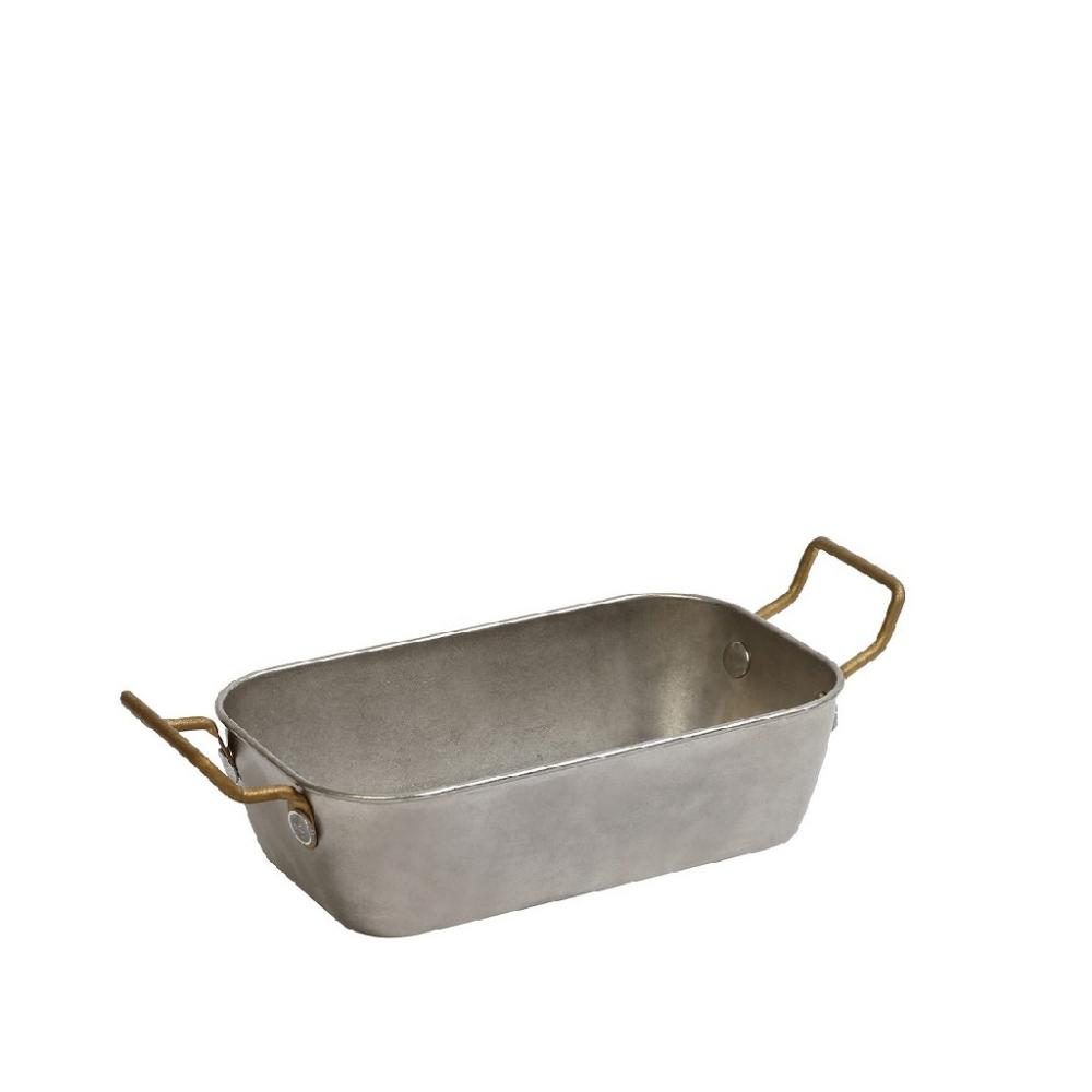 ANTIQUE STONEWASH GREY ΜΠΩΛ ΣΕΡΒΙΡΙΣΜΑΤΟΣ ΟΡΘ. ΜΕ 2 ΛΑΒΕΣ SS18/10 16(22 INCL. HANDLES)X10X4,5CM Espiel FEV142