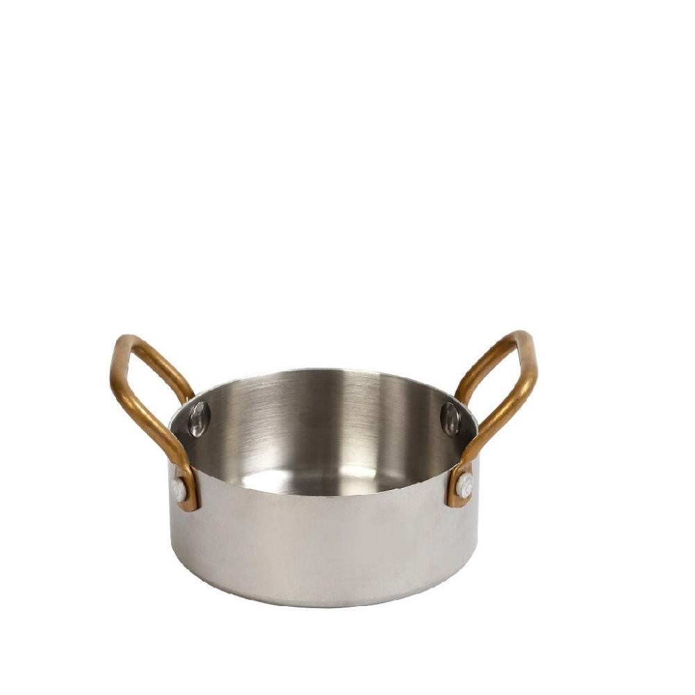 SHINY SS ΚΑΤΣΑΡΟΛΑΚΙ ΜΕ 2 ΛΑΒΕΣ 3-PLY SS18/10-SS18/0 500ML D: 12 H: 5CM Espiel FEV304