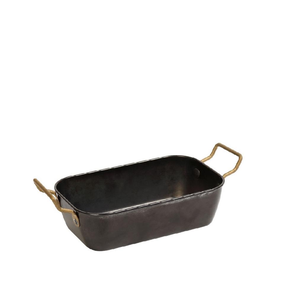 ANTIQUE STONEWASH BLACK ΜΠΩΛ ΣΕΡΒΙΡΙΣΜΑΤΟΣ ΟΡΘ. ΜΕ 2 ΛΑΒΕΣ SS18/10 16(22 INCL. HANDLES)X10X4,5CM Espiel FEV411