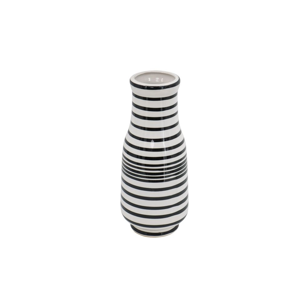 Artekko Zebra Κεραμικό Βάζο Ριγέ σε Λευκό και Μαύρο (17.7x17.7x45.7)cm Artekko 14466