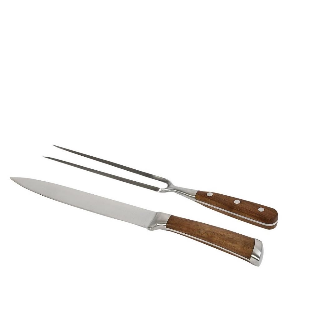 ΜΑΧΑΙΡΙ-ΠΙΡΟΥΝΑ STEAK WALNUT WOOD-SS SET2 20CM Espiel HAS103