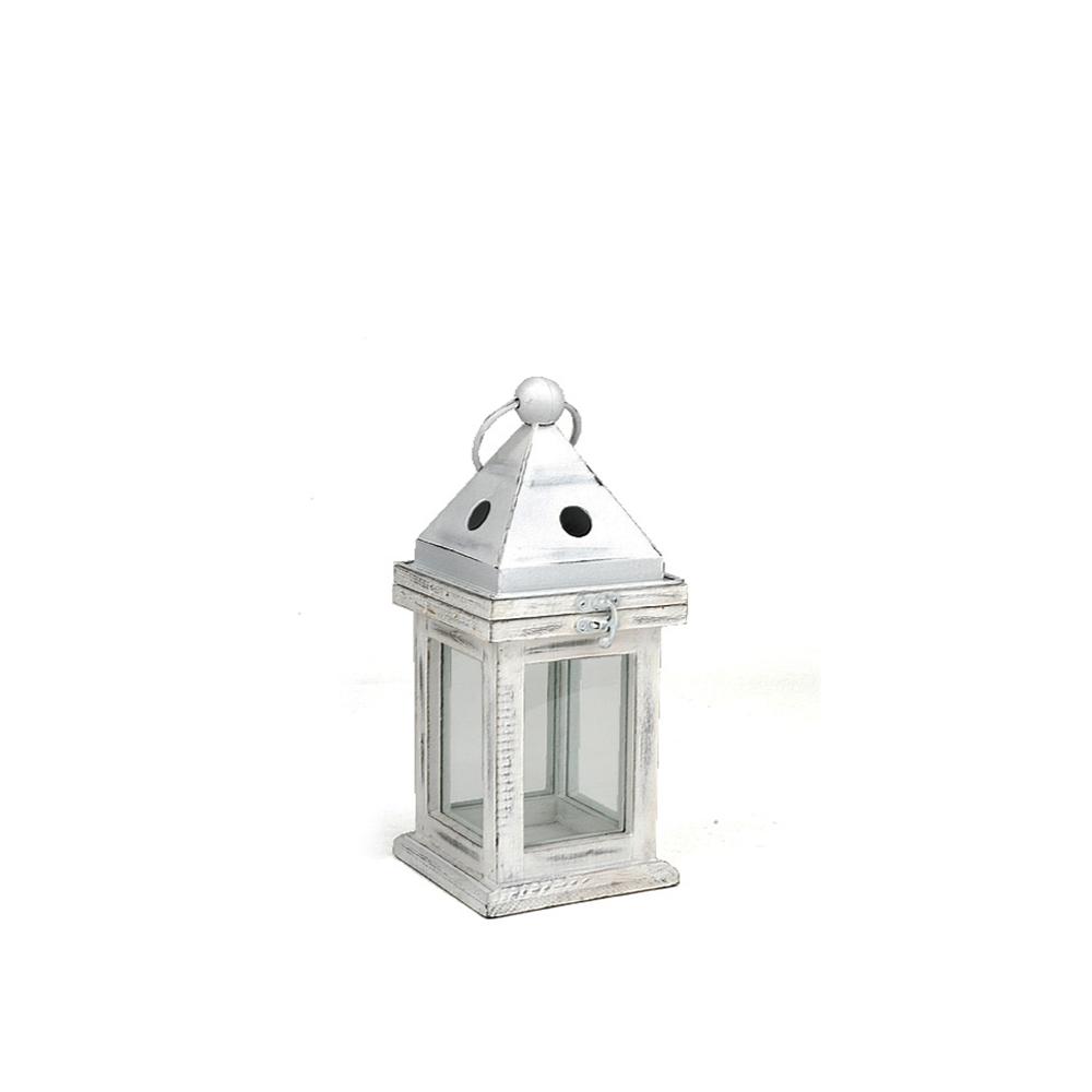 ΞΥΛΙΝΟ ΦΑΝΑΡΙ 13,5Χ13,5Χ32CM ΛΕΥΚΟ Zaros HT182