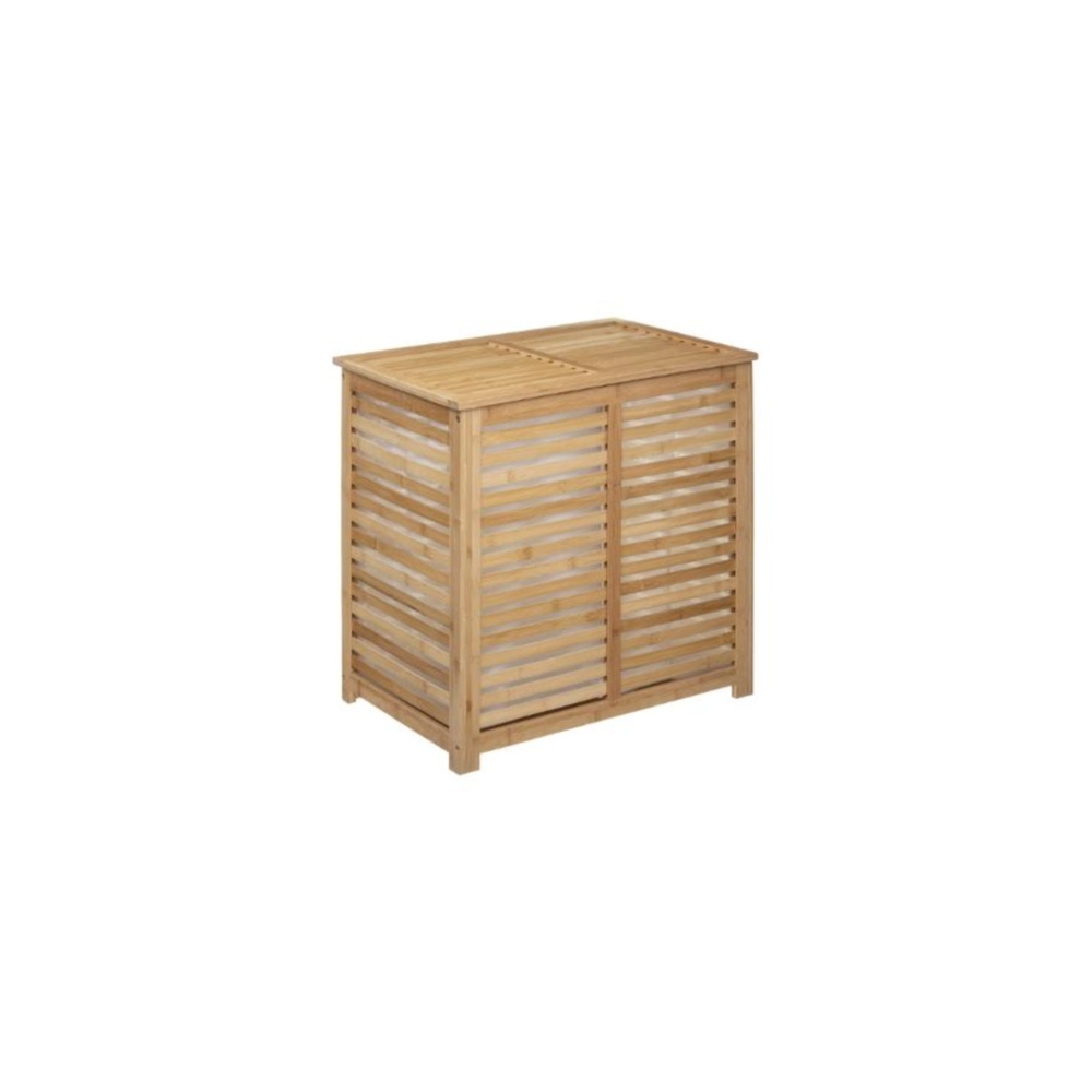 Καλάθι απλύτων μπάνιου bamboo  διπλό 60Χ40Χ58 Plastona 07.160823A