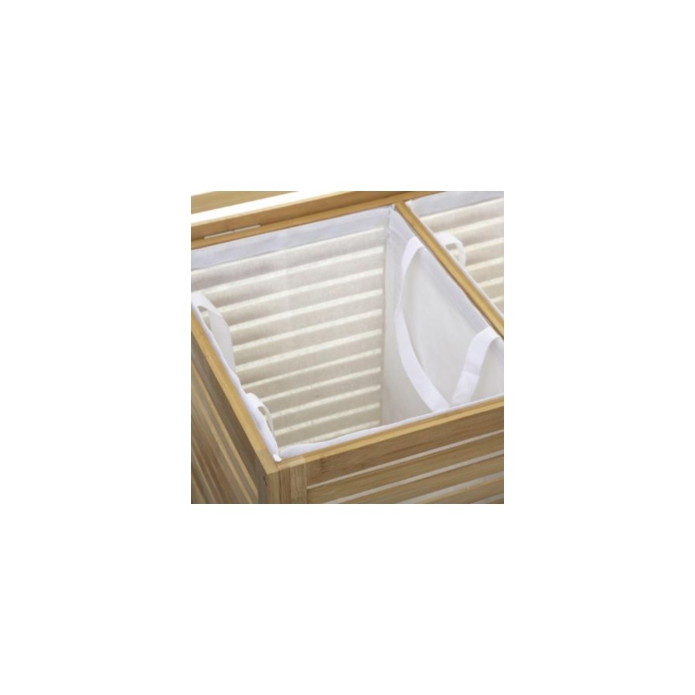 Καλάθι απλύτων μπάνιου bamboo  διπλό 60Χ40Χ58 Plastona 07.160823A