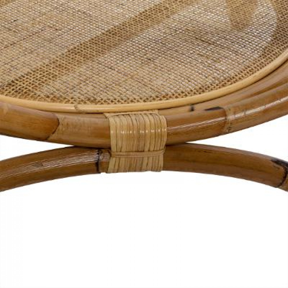 Τραπέζι σαλονιού bamboo με τζάμι Φ91 Η51cm Plastona 07.166652