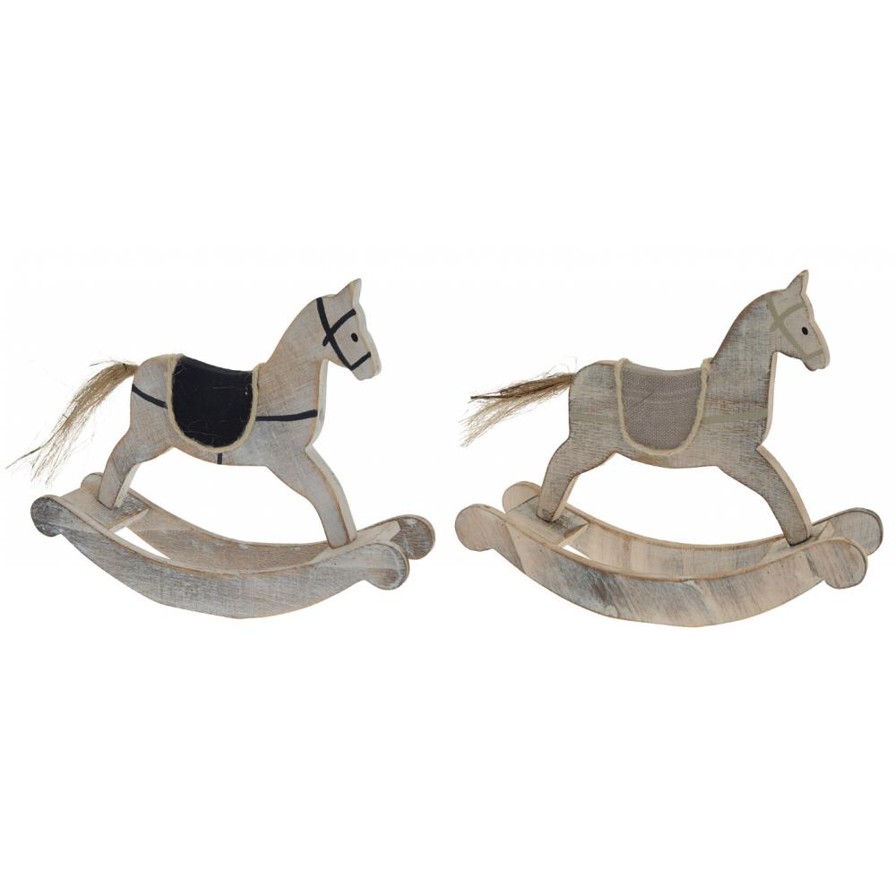 Ξύλινο διακοσμητικό αλογάκι 18cm Zaros CF713
