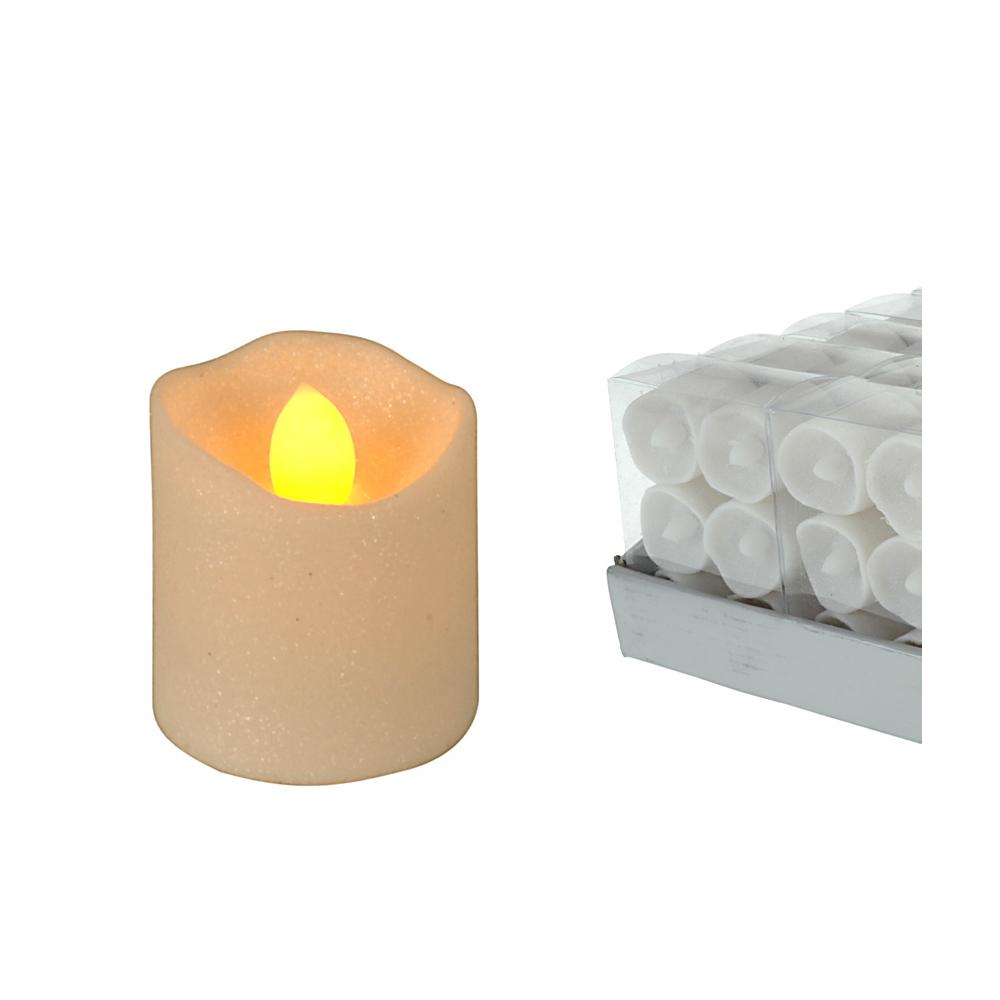 Σετ/6 Κερί Led (Αναβοσβήνει) με Χιόνι & Στρας  3,8x4,1 Zaros CF959