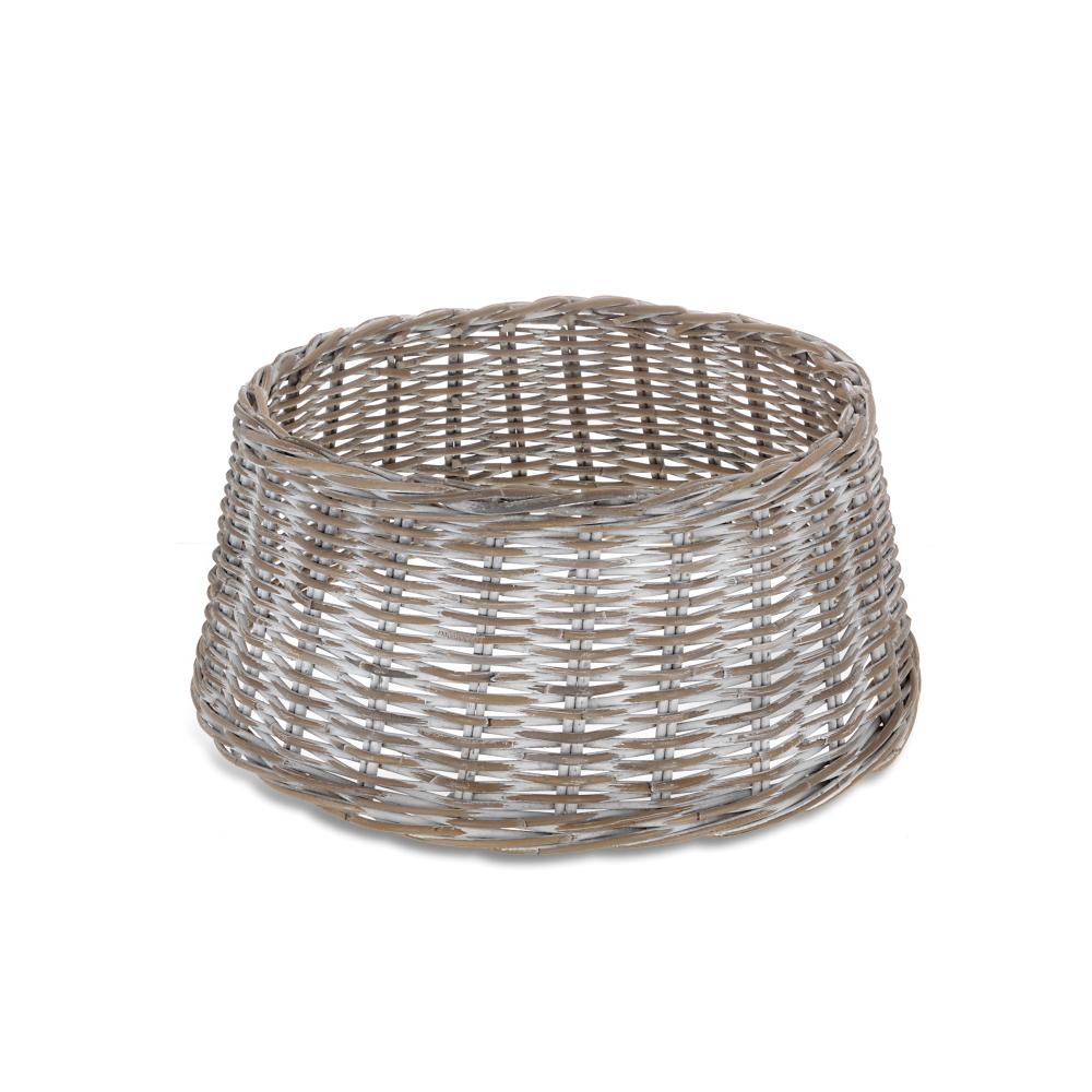 Καλυμα βάσης δέντρου από Rattan Kubu Γκρι/Λευκό 60cm Zaros CF971