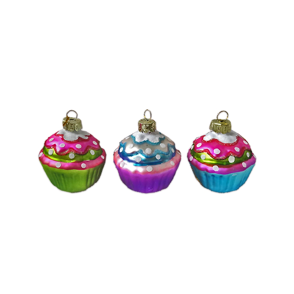 Στολίδι Cupcake σε 3 χρώματα 6cm Zaros KA749