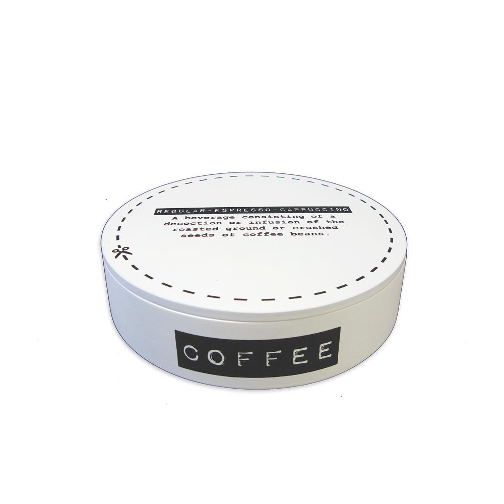 Ξύλινο Στρογγυλό Κουτί Coffee  17x5 Zaros LEV-5278