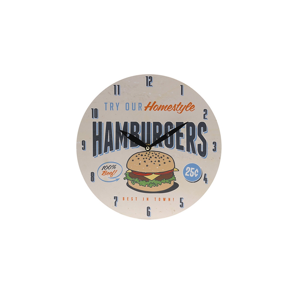 Ρολόι Τοίχου 2 σχέδια (Hamburger) 28cm Zaros CL231