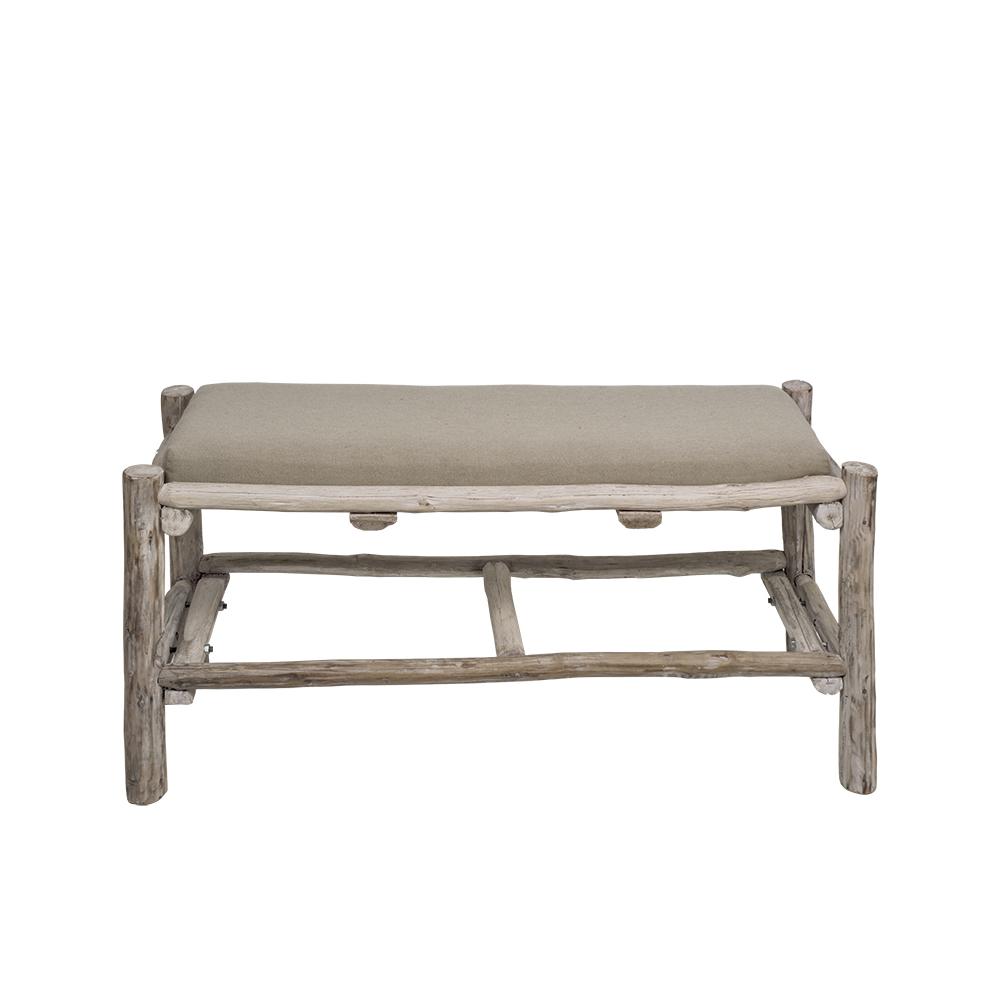 Σκαμπώ απο κορμό δρυός λεύκο 101x35x47cm Zaros FG143