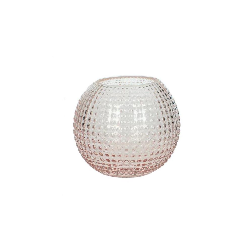 Γυάλινο βάζο σχ.μπάλλα Soft Pink 13cm Zaros WER-4165
