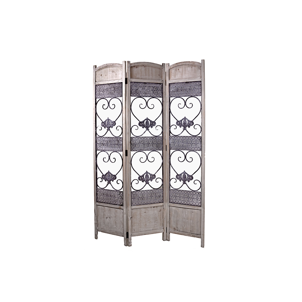 Παραβάν Vintage από ξύλο&σίδερο  120x180cm Zaros HT370