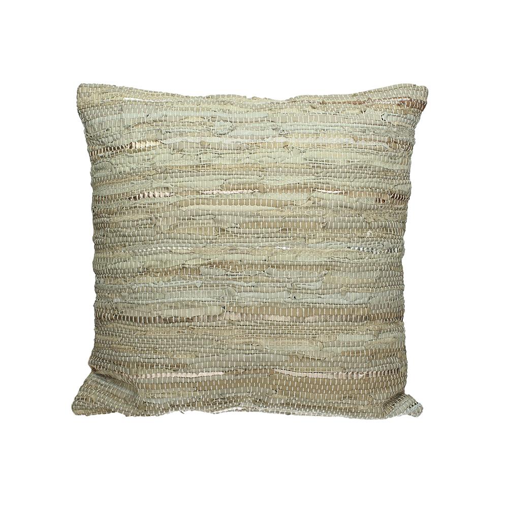 Μαξιλάρι από δερμάτινο κιλίμι, μπεζ 60x60cm Zaros WER-5475