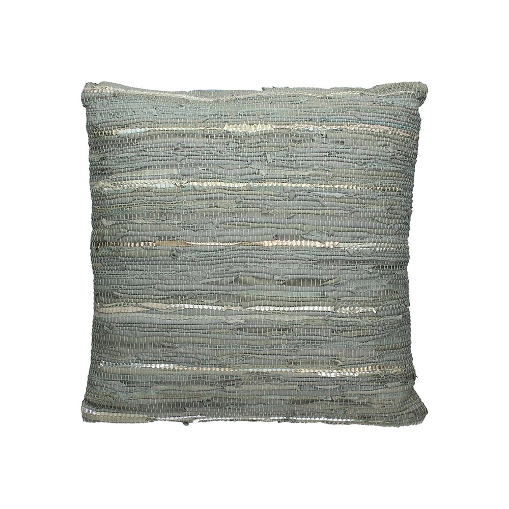 Μαξιλάρι από δερμάτινο κιλίμι, γκριζο, 60x60cm Zaros WER-5477