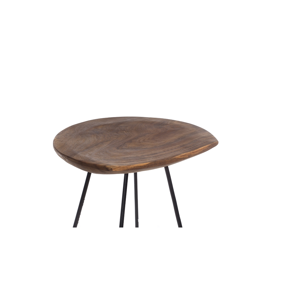 Artekko Gluah Σκαμπώ Μπαρ Ξύλινο με Σιδερένια Βάση (43x40x76)cm Artekko 201-0379