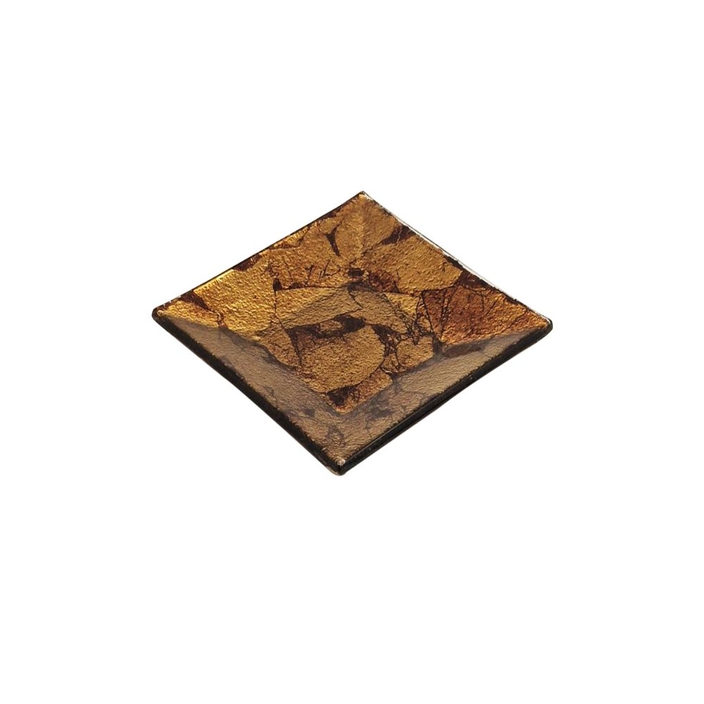 Artekko Golden Leaf Γυάλινο Πιάτο Γλυκού (15x15x2)cm Artekko 203-1012