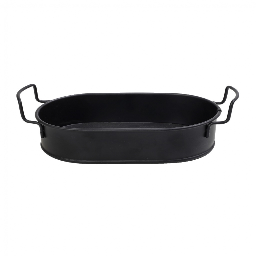 ΔΙΣΚΟΣ ΟΒΑΛ LARGE ΜΕΤΑΛ. ΜΕ ΛΑΒΕΣ ΜΑΥΡΟ 38(43 INCL. HANDLES)X21X5CM (smA) Espiel TEM104