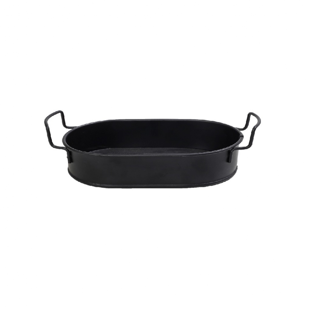 ΔΙΣΚΟΣ ΟΒΑΛ MEDIUM ΜΕΤΑΛ. ΜΕ ΛΑΒΕΣ ΜΑΥΡΟ 31(36 INCL. HANDLES)X18,5X5CM (smA) Espiel TEM105