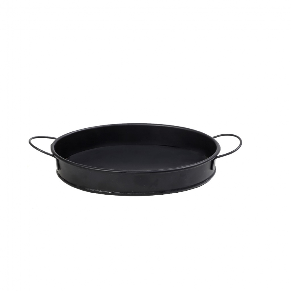 ΔΙΣΚΟΣ ΟΒΑΛ ΜΕΤΑΛ. ΜΕ ΛΑΒΕΣ ΜΑΥΡΟ 21(23,5 INCL. HANDLES)X15,5X4CM (smA) Espiel TEM119