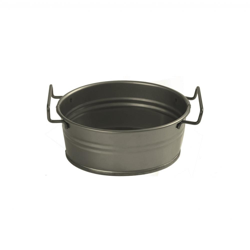 ΔΟΧΕΙΟ ΟΒΑΛ ΜΕΤΑΛ. ΜΕ ΛΑΒΕΣ ΛΑΔΊ  18(23 INCL. HANDLES)X14X7CM (smA) Espiel TEM220
