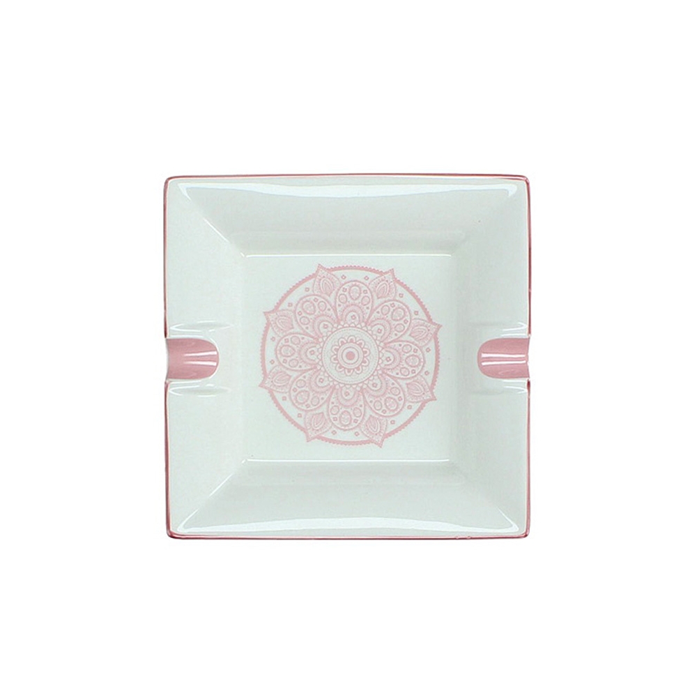 Τασάκι από πορσελάνη σχ.Mandala ροζ, 17,5cm Zaros WER-7636