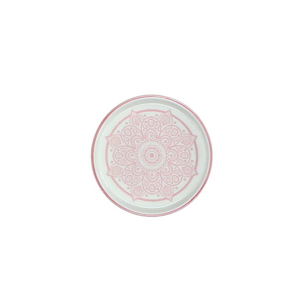Στρογγυλό σουβέρ πορσελάνη σχ.Mandala ροζ 11,5cm Zaros WER-7637