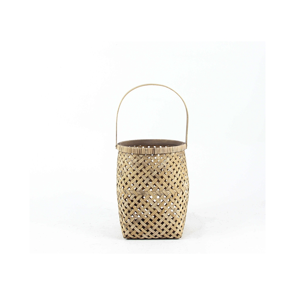 Φανάρι(με γυαλί) από Bamboo φυσικό χρ.,20cm Zaros GR438