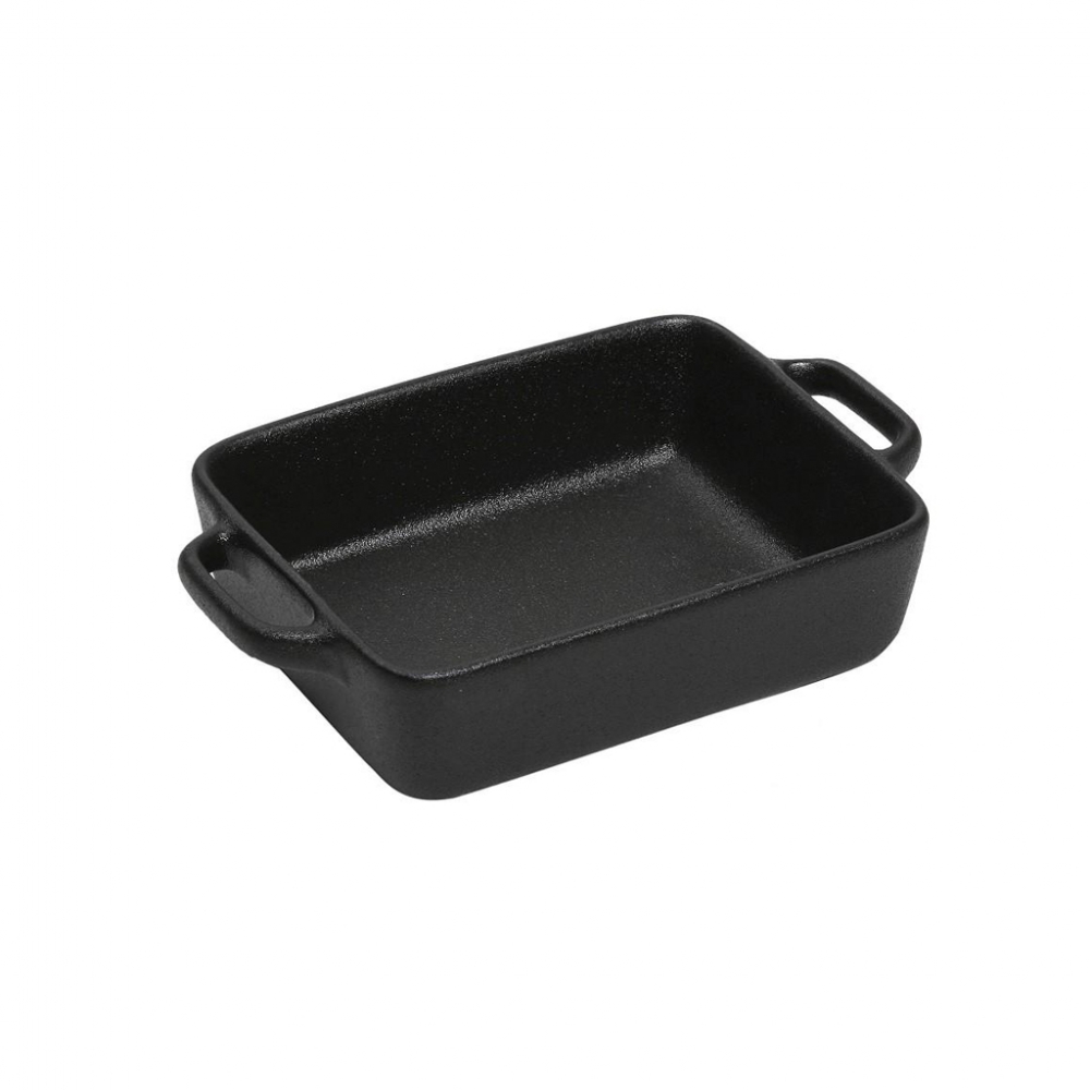 LAVA ΣΑΓΑΝΑΚΙ ΟΡΘ. STONEWARE ΜΑΥΡΟ  17(20,6 INCL. HANDLES)X13X5CM Espiel NOL111K2