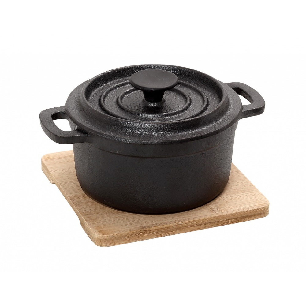 ΚΑΤΣΑΡΟΛΑ CAST-IRON ΜΑΥΡΗ D: 15 H: 10CM 770ML ΜΕ ΒΑΣΗ BAMBO Espiel SAG106