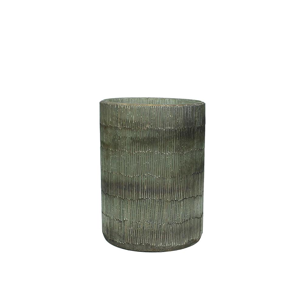 Γυάλινο κηροπήγιο mosaic γκρι χρ., 17cm Zaros WER-6588