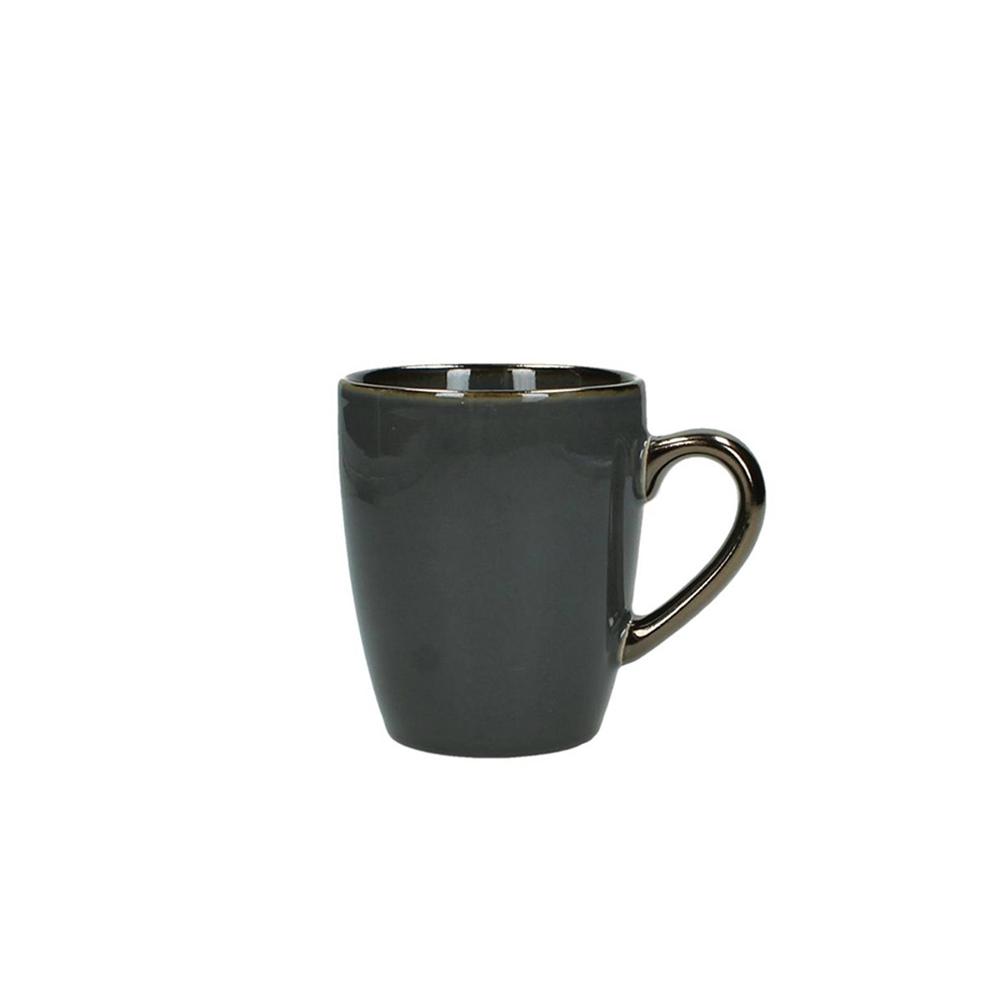 Κούπα stoneware, εμαγιέ φινίρισμα σκ.γκρί, 10cm Zaros WER-9924