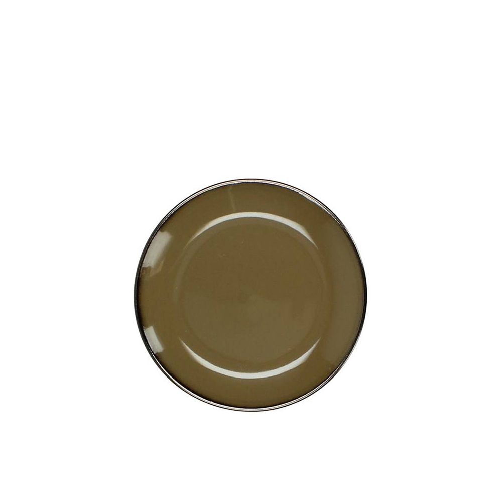 Πιάτο  stoneware, εμαγιέ φινίρισμα καφέ, 19,5cm Zaros WER-9930