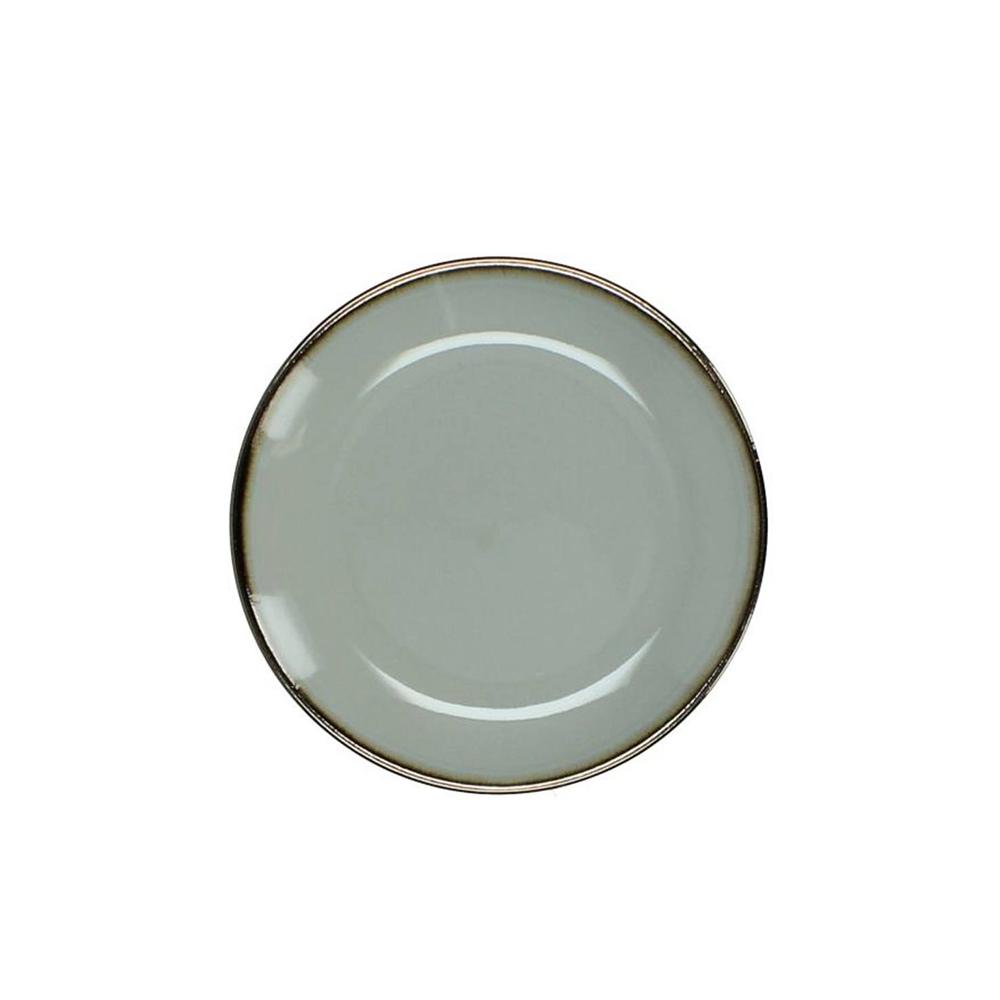 Πιάτο  stoneware, εμαγιέ φινίρισμα αν.γκρί, 19,5cm Zaros WER-9922