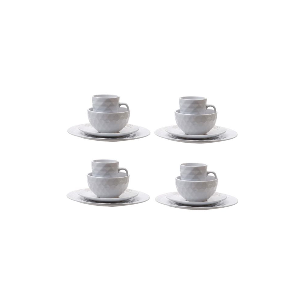 Artekko Dinnerware Λευκό Κεραμικό Σερβίτσιο Φαγητού (27x27x2)cm 16pcs Artekko 2137-CREA-DS