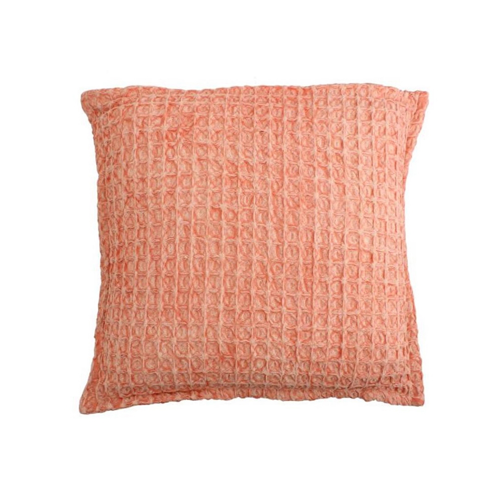 Μαξιλάρι cotton πικέ, σε κοραλί χρ., 45x45cm Zaros XET-0705