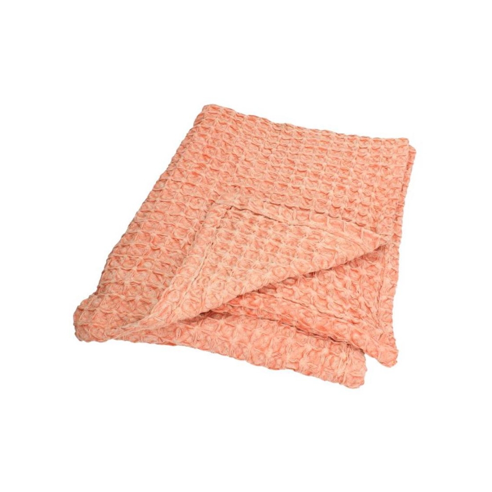 Ριχτάρι πικέ cotton, σε κοραλί χρ.,130x170cm Zaros XET-0706