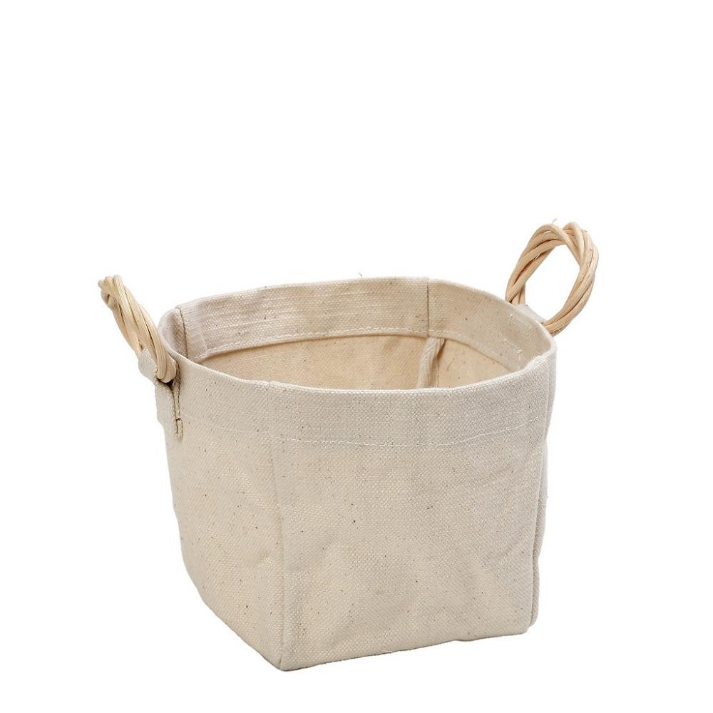 DIS. ΔΟΧΕΙΟ COTTON ΜΕ ΛΑΒΗ RATTAN 15Χ15Χ15ΕΚ Espiel AMN128