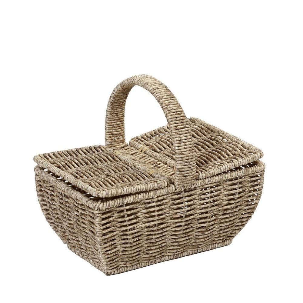 ΚΑΛΑΘΙ SYNTH. RATTAN ΜΕ ΚΑΠΑΚΙ ΟΡΘ. ΜΠΕΖ 21Χ14Χ19ΕΚ Espiel KOD118