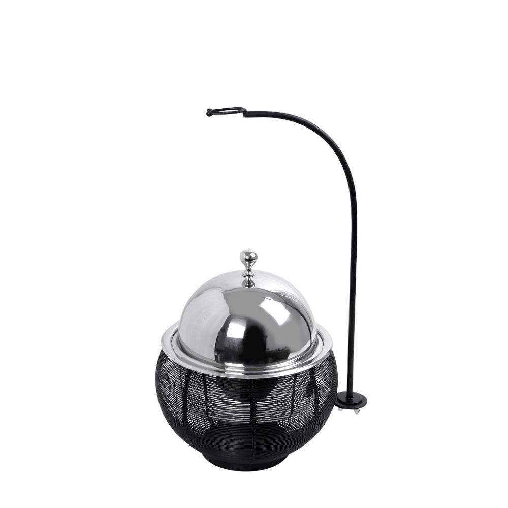 CHAFFING DISH ΜΕ ΒΑΣΗ ΣΤΗΡ. ΚΑΠ. ΚΑΙ ΔΙΠΛΟ ΔΟΧΕΙΟ SS/ΑΛΟΥΜ/ΣΙΔΗΡ. ΜΑΥΡΟ 3500ML GEL WAX 33Χ33Χ36-56ΕΚ Espiel TAF113