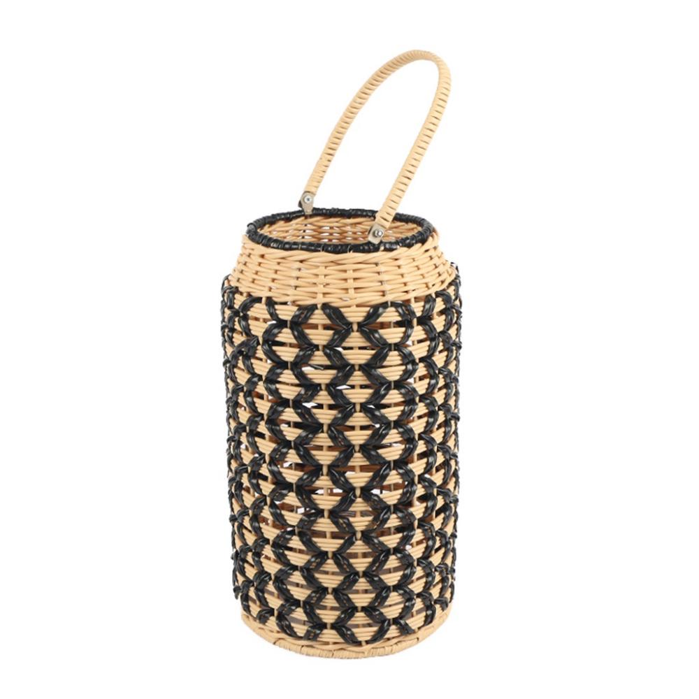 ΦΑΝΑΡΙ RATTAN ΚΥΛΙΝΔ. ΜΠΕΖ/ΜΑΥΡΟ 22X39EK Espiel LAF104