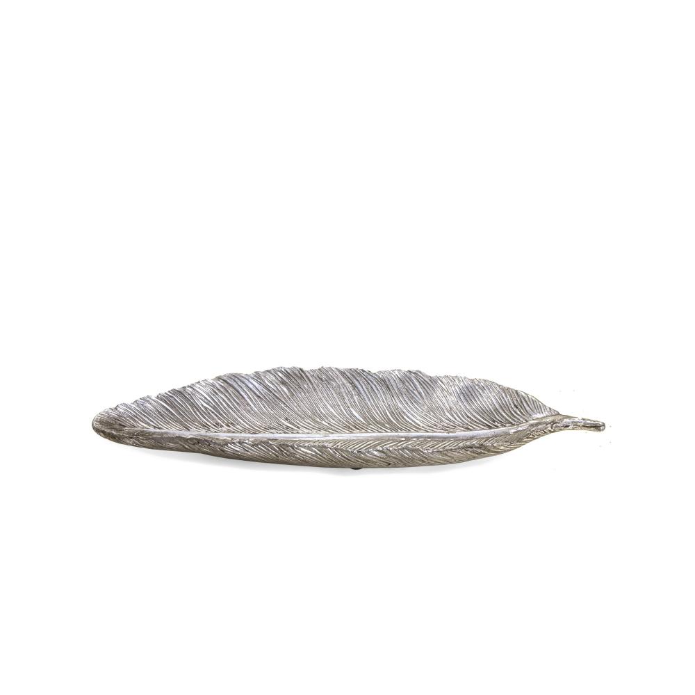 Διακοσμητικό Φύλλο Polyresin, ασημί, 49.5cm Zaros GA237