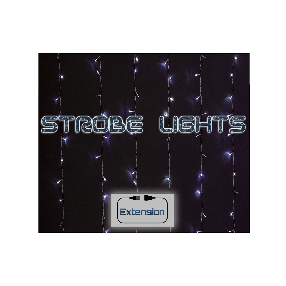 200Led-(IP44)Κουρτίνα Strobe (σειρά επέκτασης), Διάφανο/4000k,M2ΧY2μ. 2m.x2m. Zaros CU200/STR-CT4K