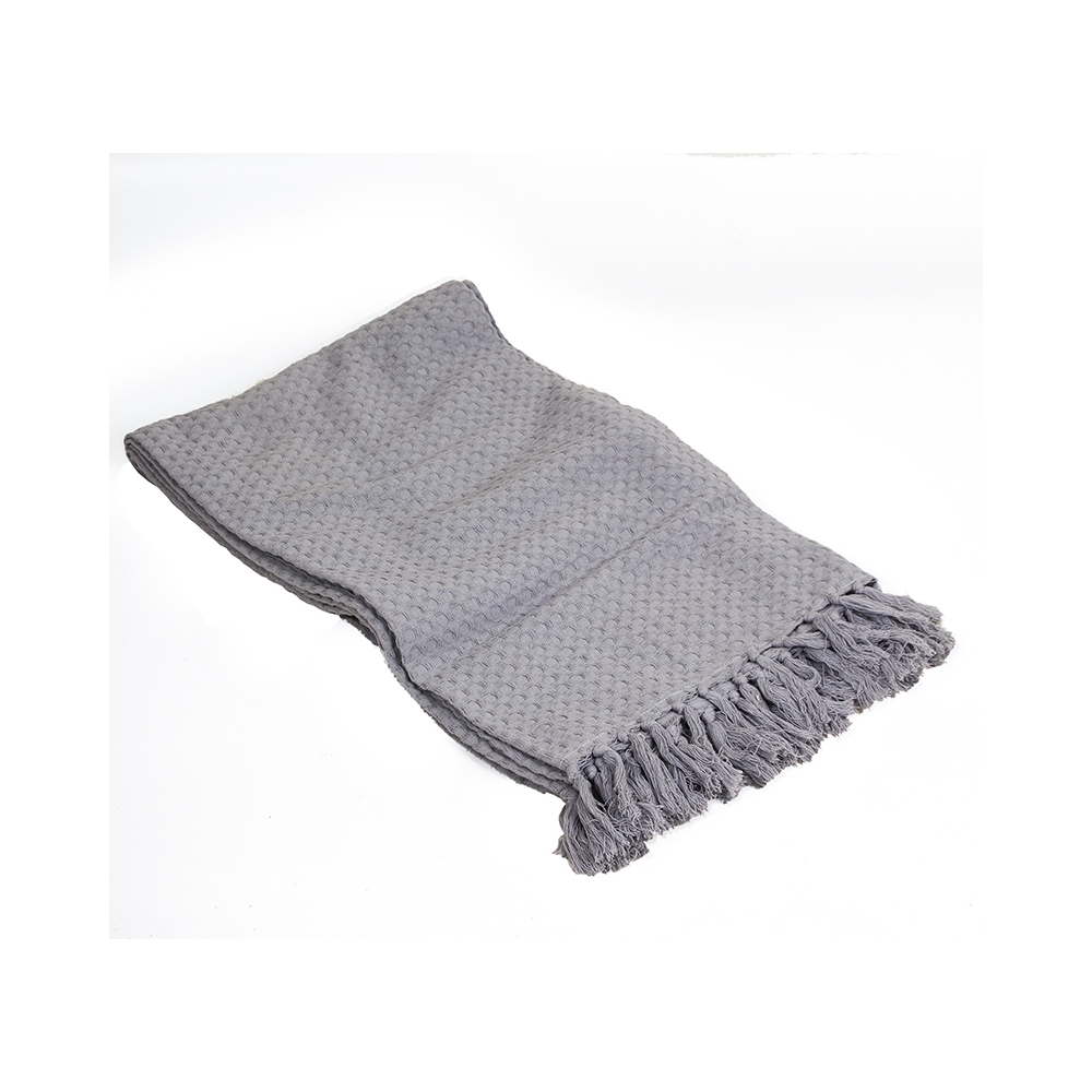 Ριχτάρι cotton, μεγάλο πικέ σχ., αν.γκρι χρ.,130x170cm Zaros RC134