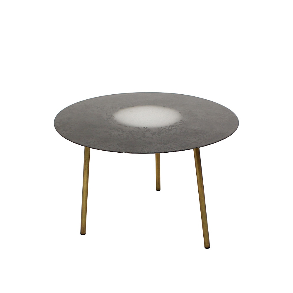 Στρογγυλό γυάλινο side table, μαυρο χρ.,60x40cm Zaros WER-9507